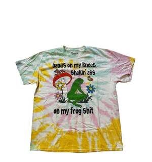 Spencer's Tie-Dye Froggie T-Shirt Hands on My Knees Shakin' A$$ On My Frog S**t
